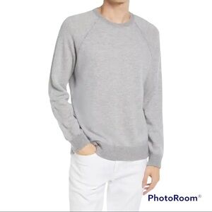 Vince. Gray Long Sleeve Raglan Baseball T-Shirt